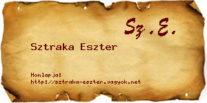 Sztraka Eszter névjegykártya